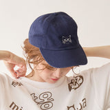 N+Ecology(ネコロジー) 【NE-0022061  猫刺繍キャップ Ⅱ】ネイビー(フワフワネコ)