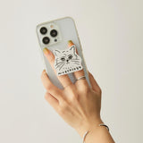 N+Ecology(ネコロジー)【NE-0022066 猫顔スマホグリップ ※全機種対応】フワフワネコ