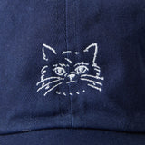 N+Ecology(ネコロジー) 【NE-0022061  猫刺繍キャップ Ⅱ】ネイビー(フワフワネコ)