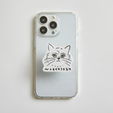 N+Ecology(ネコロジー)【NE-0022066 猫顔スマホグリップ ※全機種対応】フワフワネコ