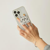 N+Ecology(ネコロジー)【NE-0022066 猫顔スマホグリップ ※全機種対応】じっと見ネコ