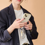 HASHIBAMI【Ha-2500-400 天然石 スター スマホハンドストラップ】シルバー