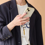 HASHIBAMI【Ha-2500-500 天然石 ハート スマホハンドストラップ】シルバー