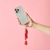 HASHIBAMI 【Ha-2410-324 レザーリボン スマホハンドストラップ】レッド