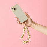 HASHIBAMI 【Ha-2410-324 レザーリボン スマホハンドストラップ】ペールイエロー