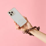 HASHIBAMI 【Ha-2410-324 レザーリボン スマホハンドストラップ】ダークブラウン