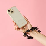 HASHIBAMI 【Ha-2410-324 レザーリボン スマホハンドストラップ】ブラック