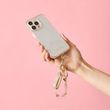 HASHIBAMI【Ha-2500-200 天然石 ハート スマホハンドストラップ】グレーオニキス