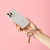 HASHIBAMI【Ha-2500-200 天然石 ハート スマホハンドストラップ】グレーオニキス