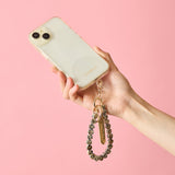HASHIBAMI【Ha-2500-200 天然石 ハート スマホハンドストラップ】ダルメシアンジャスパー