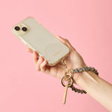 HASHIBAMI【Ha-2500-200 天然石 ハート スマホハンドストラップ】ダルメシアンジャスパー