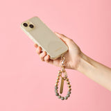 HASHIBAMI【Ha-2500-300 天然石×ゴールドビーズ スマホハンドストラップ】ラブラドライト