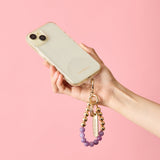 HASHIBAMI【Ha-2500-300 天然石×ゴールドビーズ スマホハンドストラップ】フォスフォシデライト