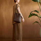 ◆CORRECT限定◆HASHIBAMI 【Ha-2511-109 フェズ巾着バッグ L】ダークブラウン