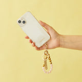 HASHIBAMI【Ha-2500-300 天然石×ゴールドビーズ スマホハンドストラップ】ローズクォーツ