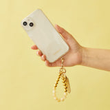 HASHIBAMI【Ha-2500-300 天然石×ゴールドビーズ スマホハンドストラップ】イエロークォーツ