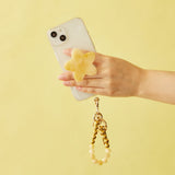 HASHIBAMI【Ha-2500-300 天然石×ゴールドビーズ スマホハンドストラップ】イエロークォーツ