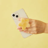 HASHIBAMI【Ha-2307-203 天然石スター スマホグリップ ※全機種対応】イエロークォーツ
