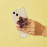 HASHIBAMI【Ha-2307-203 天然石スター スマホグリップ ※全機種対応】アメジスト