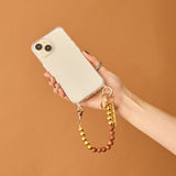 HASHIBAMI【Ha-2500-300 天然石×ゴールドビーズ スマホハンドストラップ】サンドストーン