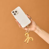 HASHIBAMI【Ha-2502-400 リボン天然石 スマホハンドストラップ】イエロークォーツ