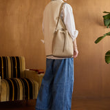◆CORRECT限定◆HASHIBAMI 【Ha-2511-109 フェズ巾着バッグ L】グレーベージュ