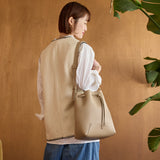 ◆CORRECT限定◆HASHIBAMI 【Ha-2511-109 フェズ巾着バッグ L】グレーベージュ