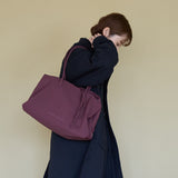 murir【MUR26001 刺繍入り ナイロンビッグトート】ワイン