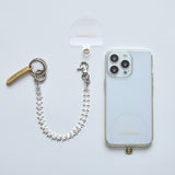 HASHIBAMI【Ha-2500-400 天然石 スター スマホハンドストラップ】シルバー