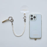 HASHIBAMI【Ha-2500-500 天然石 ハート スマホハンドストラップ】シルバー