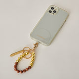 HASHIBAMI【Ha-2500-300 天然石×ゴールドビーズ スマホハンドストラップ】サンドストーン