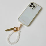 HASHIBAMI【Ha-2500-200 天然石 ハート スマホハンドストラップ】クリアクォーツ