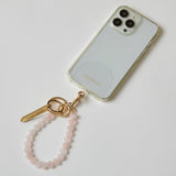 HASHIBAMI【Ha-2500-200 天然石 ハート スマホハンドストラップ】ローズクォーツ