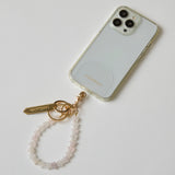 HASHIBAMI【Ha-2500-100 天然石 スター スマホハンドストラップ】ローズクォーツ