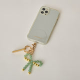 HASHIBAMI【Ha-2502-400 リボン天然石 スマホハンドストラップ】アベンチュリン