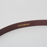 HASHIBAMI【Ha-2504-081 エイチビー エナメル 15mm レザーベルト】ダークブラウン