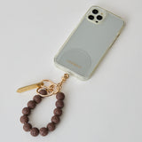 ◆CORRECT限定◆HASHIBAMI【Ha-2504-093 マット 丸玉 スマホハンドストラップ】ダークブラウン