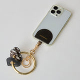HASHIBAMI【Ha-2504-114 ハートクッション カウヘア― スマホリング】セピア