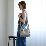 murir【MUR25007 フラワーチャーム付き2WAYショルダーバッグ】ライトグレー