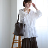 ◆CORRECT限定◆HASHIBAMI 【Ha-2511-109 フェズ巾着バッグ L】ダークブラウン