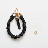 HASHIBAMI【Ha-2509-609 クシュクシュ レザー ハンドストラップ】ブラック