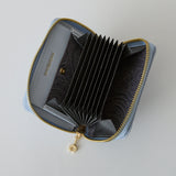 ◆CORRECT限定◆HASHIBAMI【Ha-2511-119 クシュクシュレザー ジップハーフウォレット】ペールブルー