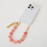 HASHIBAMI【Ha-2602-215 ハート型大天然石 ハンドストラップ】ウォーターメロン