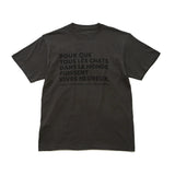 N+Ecology(ネコロジー)【NE-0022011 メッセージ 猫Ｔシャツ】スミクロ_XL