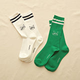 N+Ecology(ネコロジー)【NE-0022006 猫メッセージ靴下<22-24cm>】グリーン