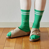 N+Ecology(ネコロジー)【NE-0022006 猫メッセージ靴下<22-24cm>】グリーン